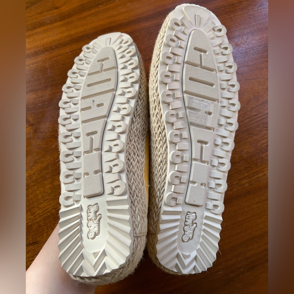 Coach Yellow Brushed Suede Espadrille Slip On - Picture 3 of 7